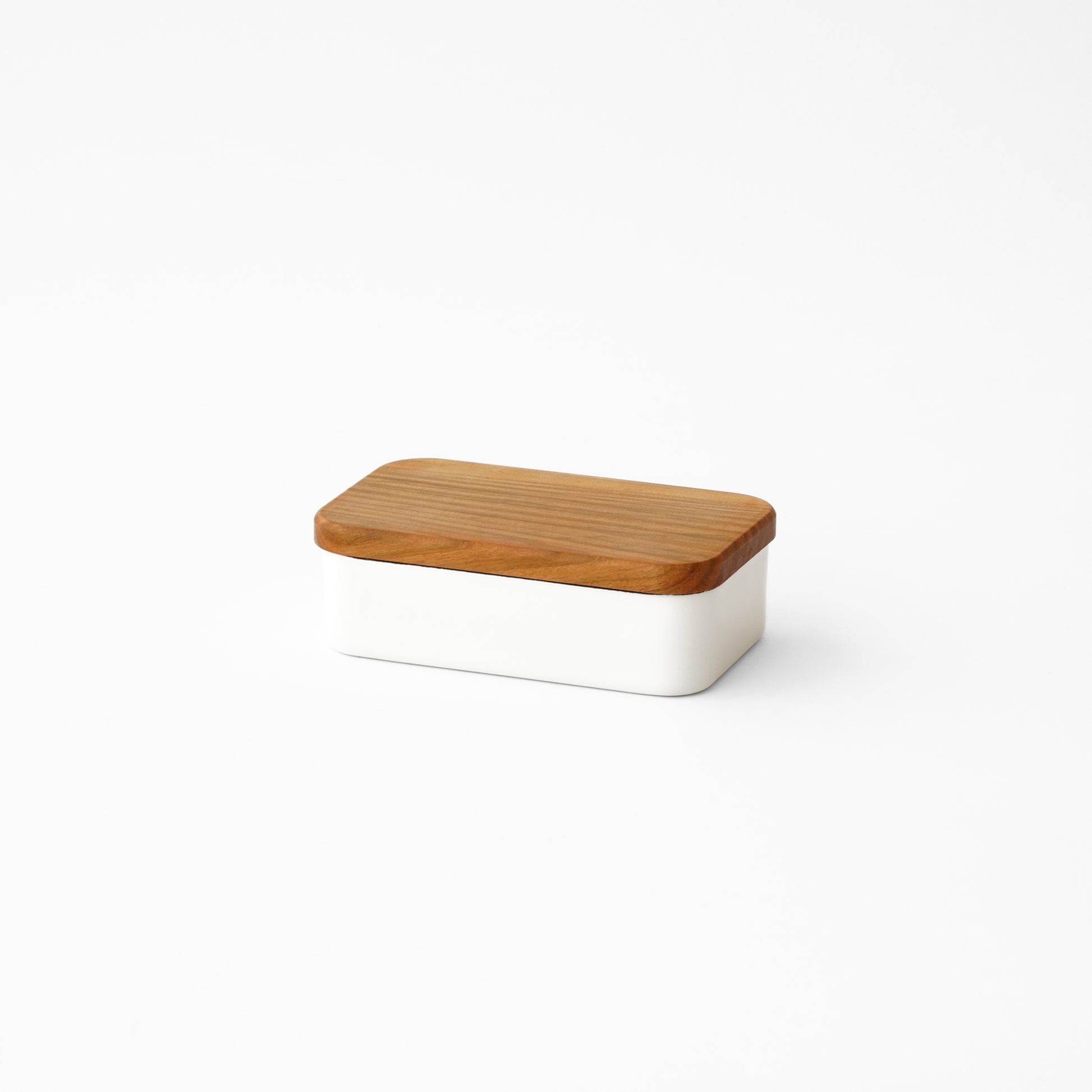 Noda Horo Enamel Butter Case with Wood Lid