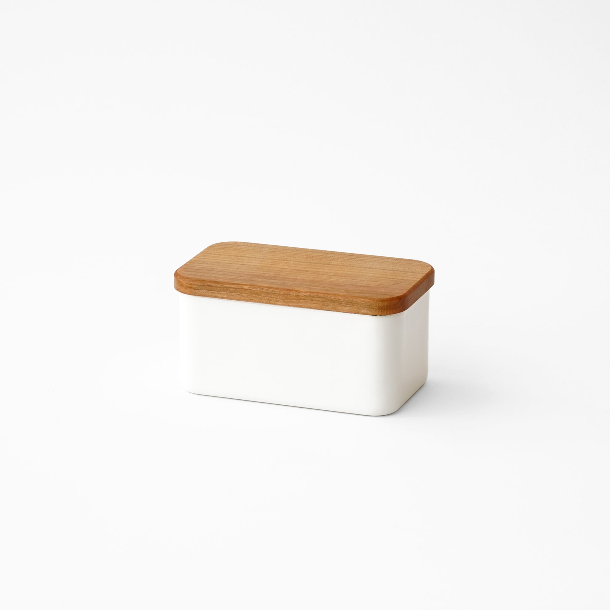 Noda Horo Enamel Butter Case with Wood Lid