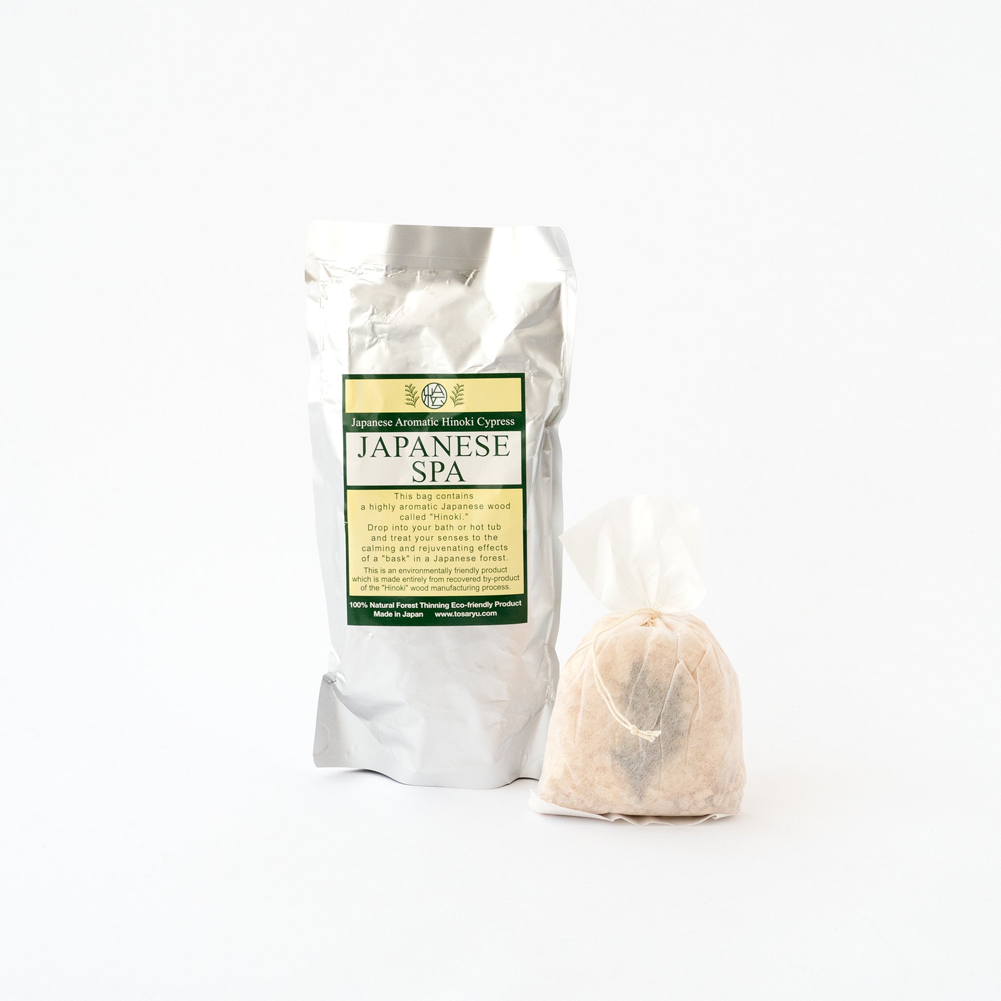 Tosaryu Hinoki Flakes Spa Bag (2pc) product image, Japanese homeware and gifts at SF76