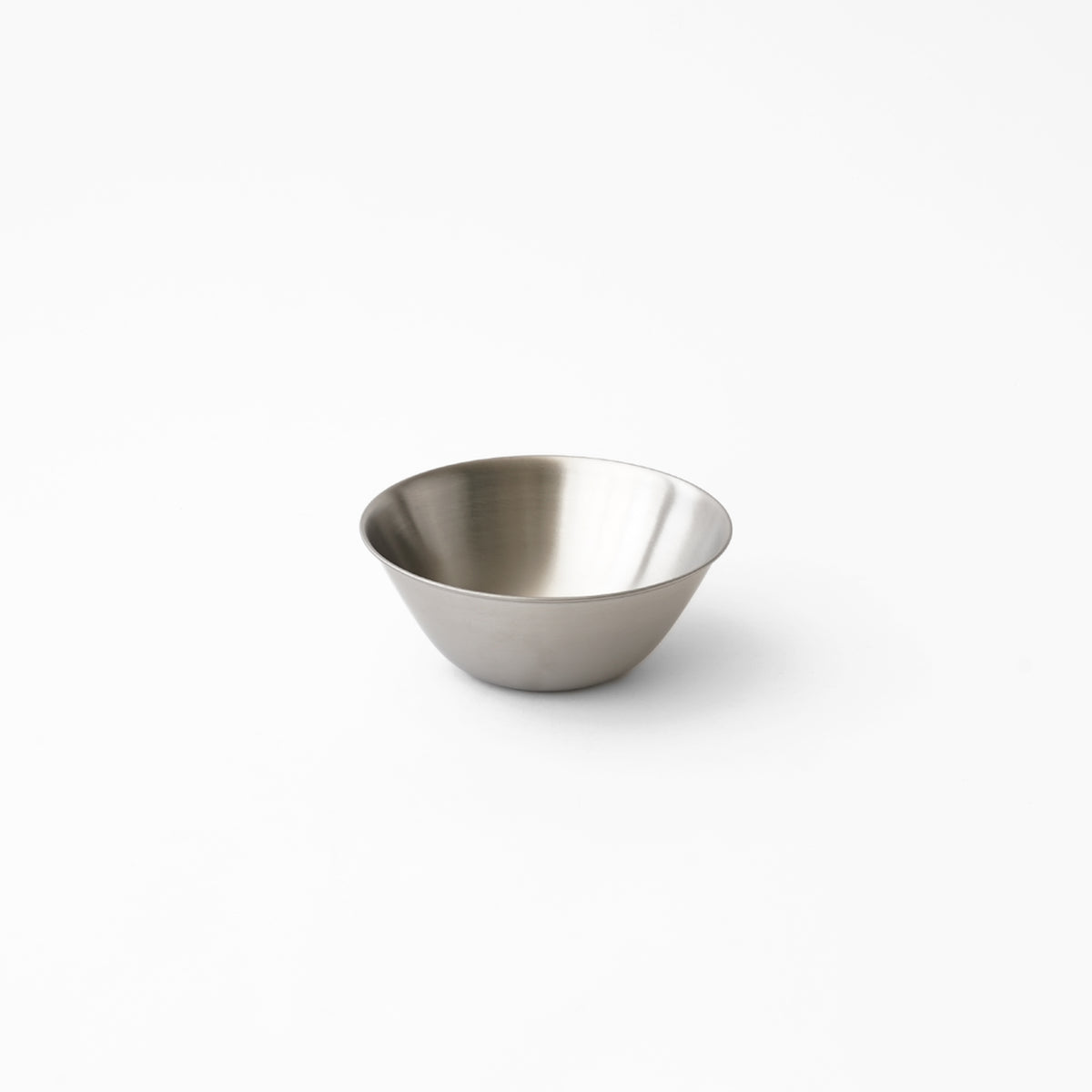 Sori Yanagi stainless steel bowl, 6.3-inch size, viewed from above the rim