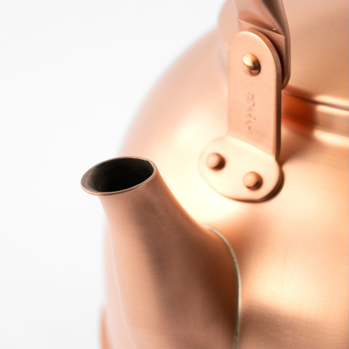 Azmaya copper kettle spout and handle detail at SF76